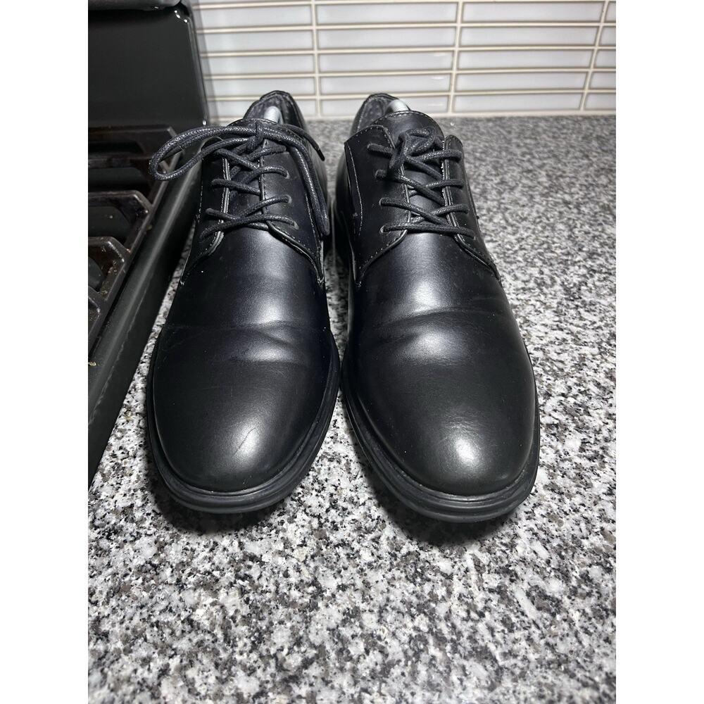 Perry Ellis Black Leather Dress Men's Shoes Size 10 1/2 Lace Up ￼Ultra Foam